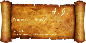 Andresz Jenő névjegykártya