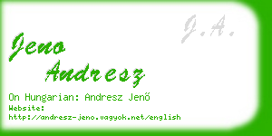 jeno andresz business card
